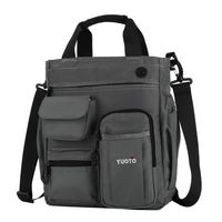 Messenger Bag Multifunctional Pocket Travel Work College Handbag Fits 14 Inch Laptop Ipad Water Bottle Shoulder Bag Dark Grey