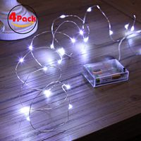 Ariceleo Led Fairy Lights Battery Operated, 4 Packs Mini Battery Powered Copper Wire Starry Fairy Lights for Bedroom, Christmas, Parties, Wedding, Centerpiece, Decoration (5m/16ft Cool White)