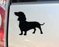 Dachshund Vinyl Decal Laptop Car Truck Bumper Window Sticker, 5.5" x 4.25", Black