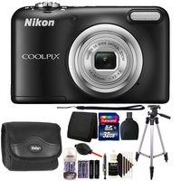 Nikon COOLPIX A10 16.1 MP Compact Digital Camera (Black) with 32GB Top Winter Accessory Kit