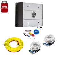 Wet Sounds HTX4 Package: 600 watt 4-Channel Amplifier & Stinger 3-Meter 4-Gauge Amplifier Wiring Kit w/RCAs