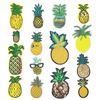 Libiline Embroidered Patch Pineapple Sew On/Iron On Patch Applique Clothes Dress Plant Hat Jeans Sewing Flowers Applique DIY Accessory (Pineapple)