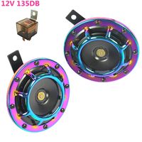 Viping Car Electric Horn 135db Car Horns Kit 12V Auto Horn Super Loud High Tone and Low Tone Metal Twin Horn Kit Fashion Chrome Car Speaker with Bracket for Cars RVs Vans Motorcycles Boats Trucks SUV
