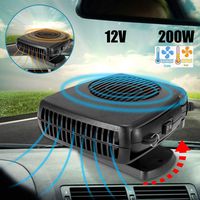 DEALPEAK Portable Car 2 in 1 Cooler & Heater Fan Vehicle Electronic Air Heater 12V 200W Car Windshield Heater Defogger Demister Defroster Plug Into Cigarette Lighter