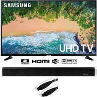 Samsung UN55NU6900 55" NU6900 Smart 4K UHD TV (2018) w/Sound Bar Bundle Includes, Vivitar 24-Inch Wall Mountable Wireless Bluetooth Soundbar and Monoprice 6ft Optical Toslink 5.0mm OD Audio Cable