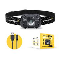 Everbeam H6 Pro LED Rechargeable Headlamp, Motion Sensor Control, 650 Lumen Bright 30 Hours Runtime 1200mAh Battery Powered USB Headlight Flashlight, Camping Hiking Night Fishing Work Waterproof Torch