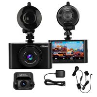 Car Dash Cam LT-9 1080P Front+1080P Rear(4k Single Front) Dual Channel Dashboard Camera Night Vision Driving Recorder with G-Sensor GPS OBD Power Loop Recording Park Monitor 128GB Max