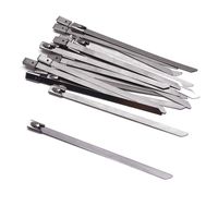 Antrader 20 Pcs Ball Lock Zip Ties 3.94" Stainless Steel 304 Exhaust Wrap Coated Locking Cable