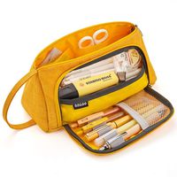 EASTHILL Big Capacity Pencil Case Large Pencil Pen Pouch Bag High Storage Case Middle School College Office Organizer for Student Teens Girls Adults -Yellow