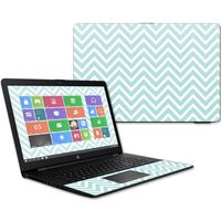 MightySkins Skin Compatible with HP 17t Laptop 17.3" (2017) - Aqua Chevron | Protective, Durable, and Unique Vinyl Decal wrap Cover | Easy to Apply, Remove, and Change Styles | Made in The USA