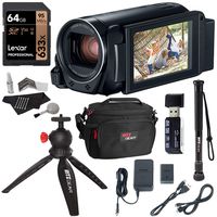 Canon Vixia Hf R800 A Camcorder Kit, Lexar 64GB U3 Class 10 SD Card, Lowepro Bag, Cleaning Kit, Ritz Gear Card Reader and Accessory Bundle