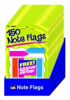 Charles Leonard Peel Off Sticky Notes Flags, 140 Paper Markers and 50 Arrow Flags per Pack, Assorted Colors, 12 Packs and Shelf Tray (76940-ST)