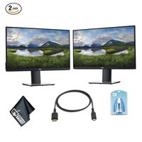 Dell P2719H 27 Inch 16:9 Ultrathin Bezel IPS Computer Monitor Display - Starter Bundle with 2 Screens