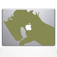 The Decal Guru 0156-MAC-13P-G War Horse Vinyl Sticker, 13" MacBook Pro (2015 & Older), Gold