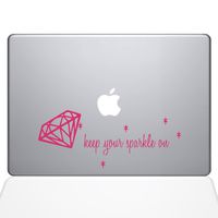 The Decal Guru 1677-MAC-15P-BG Keep Your Sparkle On Decal Vinyl Sticker, 15" Macbook Pro (2015 & older), Pink