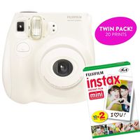 Fujifilm - Instax Mini 7S Instant Camera Product Bundles | Film Pack Options | Fujifilm Renewed (Mini 7S + 1 Film Pack, White)