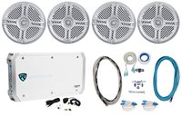 (4) Rockville RMSTS65S 6.5" 1600w Marine Boat Speakers+6-Ch Amplifier+Amp Kit