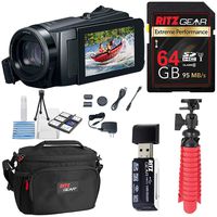 Canon Vixia HF W11 Waterproof Camcorder Bundle with Ritz Gear 64B Memory Card, Card Reader, Tabletop Tripod, Camera Bag and XIT Deluxe Cleaning Kit