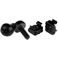 StarTech.com M5 x 12mm Screws and Cage Nuts - 50 Pack - M5 Mounting Screws and Cage Nuts for Server Rack and Cabinet - Black (CABSCREWM5B)