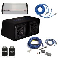 Kicker 44DL7S122 Dual 12" L7 Box with 2400 Watt Kicker KX Amplifier & Wiring Kit