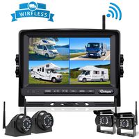Wireless Backup Camera DVR for RV Truck Trailer Pickup with Monitor Back up Camera Reverse Rear Side View Reversing Stable Signal 1080P Observation System 4 Split with Recording Function eRapta EWX4