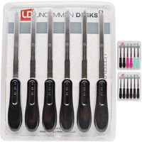 Uncommon Desks Office Letter Opener - Multi-Pack, Stainless Steel Blade, Ergonomic Grip Handle (Black, 6 Pieces)