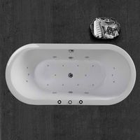 WOODBRIDGE 67" x 32" Deluxe Whirlpool Water Jetted and Air Bubble Freestanding Bathtub, B-0030 / BTS1606 White, Whirlpool & Air tub