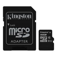 Kingston Digital 16GB microSDHC Class 10 UHS-I 45MB/s Read Card with SD Adapter (SDC10G2/16GB)