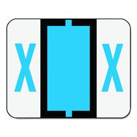 Smead BCCR Bar-Style Alphabetic Color-Coded Labels, Letter X, Blue/White Bars, 500 Labels per Roll (67094)