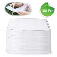 100 Pieces Anti PM2.5 Activated Carbon Filter Reusable Protective for N95 Filter Mask,5 Ply Breathable and Comfortable for Blocking Dust Air Pollution
