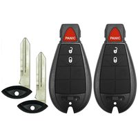 qualitykeylessplus Two Replacement 3 Button Key Fobs for Remotes with FCC M3N5WY783X 2008-2012 Dodge Ram Truck with Uncut Blade and Free KEYTAG