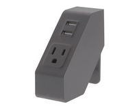 Bostitch Konnect Desktop Power + USB Hub, 2 USB Ports, 120V Power Outlet, Gray (KT-POWER-GRAY)