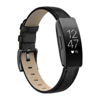 SWEES Compatible with Fitbit Inspire HR Bands/Inspire Band, Classic Leather Wristband Women Men Accessories Bands Compatible with Fitbit Inspire/Inspire HR Fitness Tracker Black