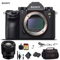 Sony Alpha a9 Mirrorless Camera ILCE9/B with Sony FE 24-70mm Lens, Soft Bag, Additional Battery, 64GB Memory Card, Card Reader, Plus Essential Accessories