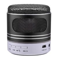 SUPPION Microphone Shape Mini Bluetooth Speaker USB Led Light Wireless Portable Music Box Subwoofer Bluetooth Speaker (One Size, Black)
