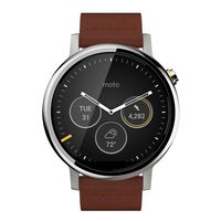 Motorola Moto 360 (2nd Gen.) - Mens 46mm, Silver with Cognac Leather