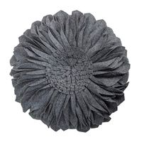 JWH 3D Sunflower Accent Pillow Handmade Round Cushion Decorative Pillowcase with Pillow Insert Home Office Chair Bed Living Room Decor Gift 18 Inch / 45 cm Wool Dark Gray