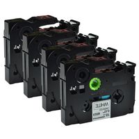 Greencycle 4 PK Compatible for Brother TZ231 TZe231 TZ-231 Label Tape 12mm Black on White for P-Touch Printers - 12mm Wide 8m Length 1/2