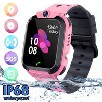 SZBXD Kids Waterproof Smart Watch Phone, LBS/GPS Tracker Touchscreen Smartwatch Games SOS Alarm Clock Camera Smart Watch Christmas Birthday Gifts for School Boy Girls (Pink)