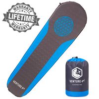 VENTURE 4TH Self Inflating Sleeping Pad - No Pump or Lung Power Required - Warm, Quiet and Supportive Mattress for a Comfortable Night's Sleep - Compact and Ultra Light Mat (Blue/Gray)