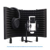 Aokeo Professional Studio Recording Microphone Isolation Shield, Pop Filter.High density absorbent foam is used to filter vocal. Suitable for blue yeti and any condenser microphone recording equipment