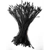 LGEGE 500 pcs 7.5-inch Black Hang Tag Nylon String Snap Lock Pin Loop Fasteners Hook Ties