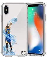 Epic Cases iPhone X Case Ultra Slim Thin Light Supports Wireless Charging Microdot Pattern Crystal Clear Basketball Series Soft Transparent TPU Case Cover Apple (Curry Warriors, iPhone X)