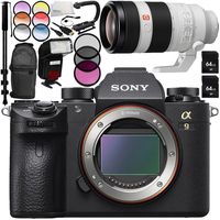 Sony Alpha a9 Mirrorless Digital Camera with FE 100-400mm f/4.5-5.6 GM OSS Lens 14PC Accessory Bundle - Includes 3 Piece Filter Kit (UV + CPL + FLD) + More