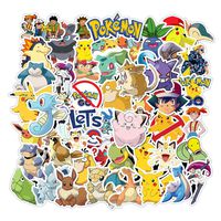 Pokémon Water Bottles Stickers, 50pcs Durable Trendy Vinyl Decal for Teens/Kids, Perfect for Laptop Travel Case Computer Phone Guitar Notebook Skateboard