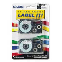 Tape Cassettes for EZ-Label Printers, 1/2", Black/White, 2/Pack CSOXR12WE2S