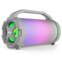 ZIZO Aurora Z2 Portable 14W Bluetooth Speaker with 360° LED Lightshow MicroSD and USB Playback, Aux Line-in and Rechargeable Battery Gray