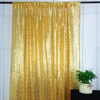 HeMiaor Shiny Sequin Backdrop Curtain for Wedding Party Decor (W3 x H7FT,Gold)
