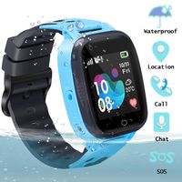GUANLV Kids Smart Watch Waterproof GPS Watch Smartwatch Phone for Kids with Touch Screen SOS Game Remote Call Sport Smart Watch Camera Two-Way Call Digital Watch Kids Christmas Birthday Gift (Blue 1)