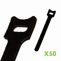 NavePoint 6 Inch Hook and Loop Reusable Strap Cable Cord Wire Ties 50 Pack Black